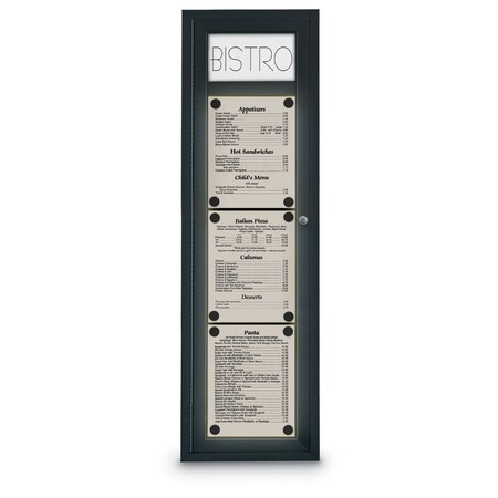 United Visual Products Sliding Door Indoor Enclosed Corkboard, 7 UV9003ACSH-BLACK-DRKSPR